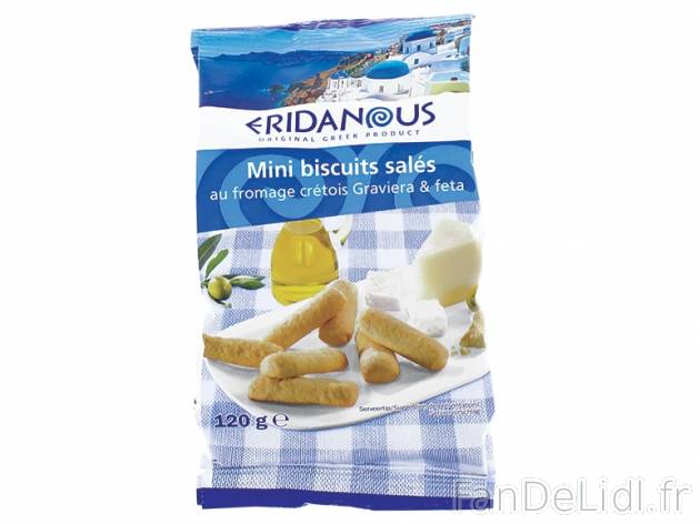 Mini biscuits salés , prezzo 0.99 € per 120 g au choix, 1 kg = 8,25 € EUR. ...