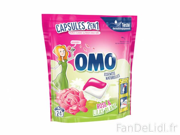 Omo capsules fleurs des tropiques , le prix 3.50 € 
- Le pack de 24 capsules ...