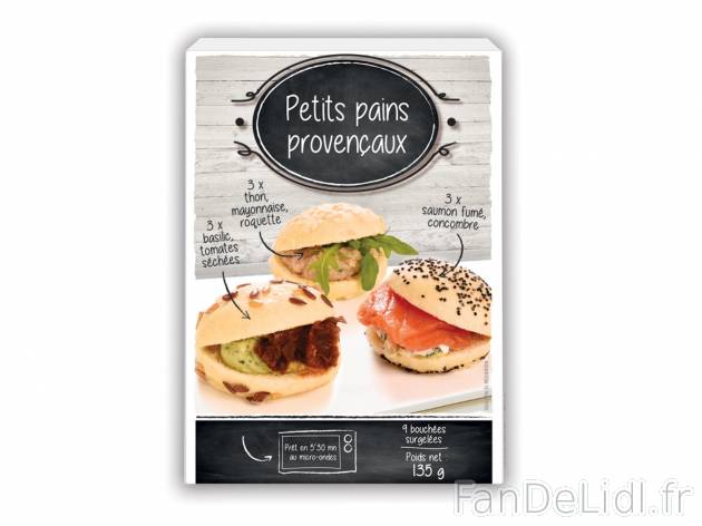 Petits pains provençaux , le prix 4.69 € 
- Inédit chez Lidl
Caractéristiques

- ...