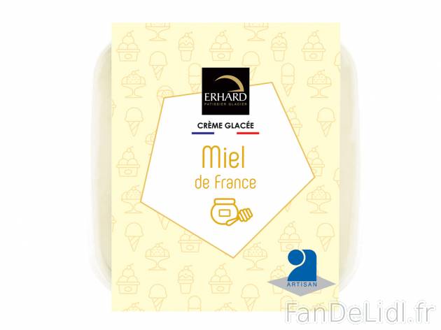 Glace artisanale , le prix 2.49 € 
- Inédit chez Lidl
- Au choix: miel de France ...