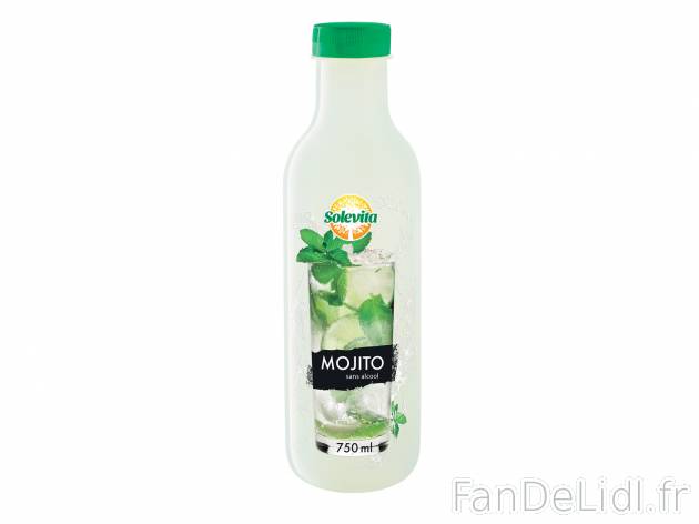 Mojito sans alcool , le prix 1.29 € 

Caractéristiques

- Rayon frais
- ...