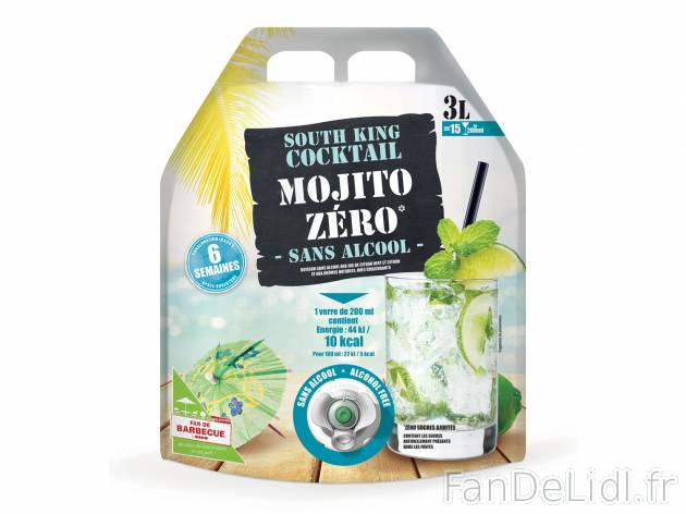 Cocktail Mojito sans alcool zéro sucre  chez , le prix 4.89 €