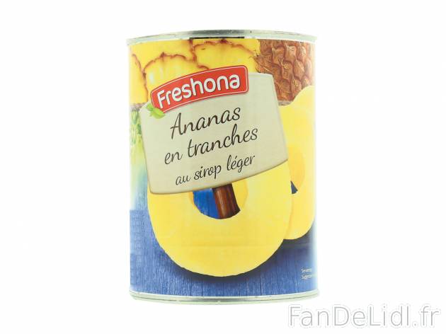Ananas en tranches , le prix 1.06 € 
- La boîte de 340 g (PNE) : 1,59 € (1 ...