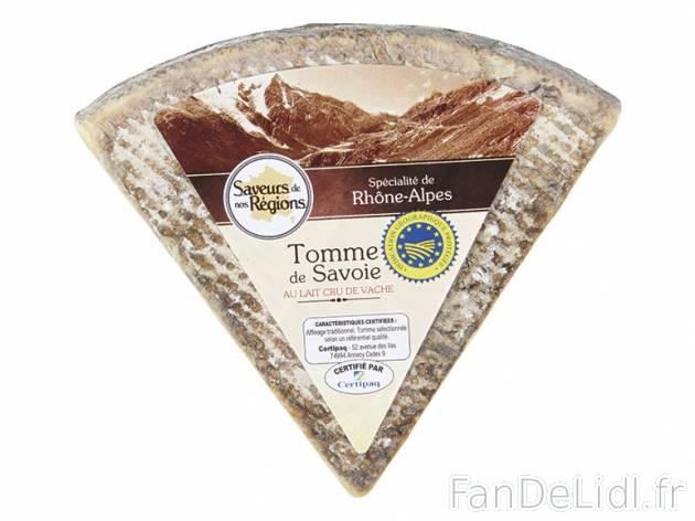 Tomme de Savoie IGP , prezzo 3.09 € per 300 g, 1 kg = 10,30 € EUR. 
- Au lait ...