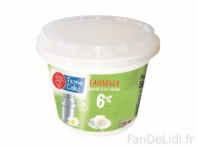 Faisselle , prezzo 1.29 € per 500 g, 1 kg = 2,58 € EUR. 
- 6 % de Mat. Gr. ...