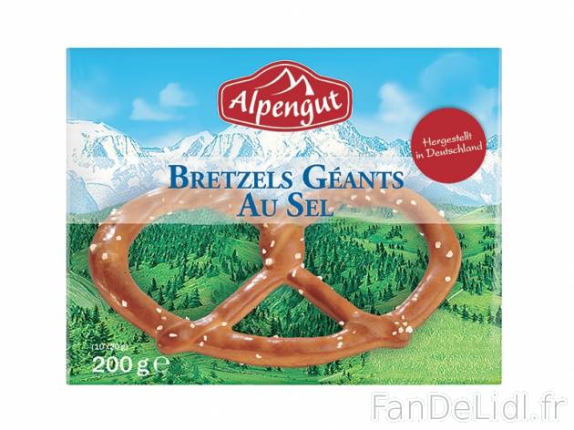 Bretzels géants au sel , prezzo 1.79 € per 200 g, 1 kg = 8,95 € EUR.