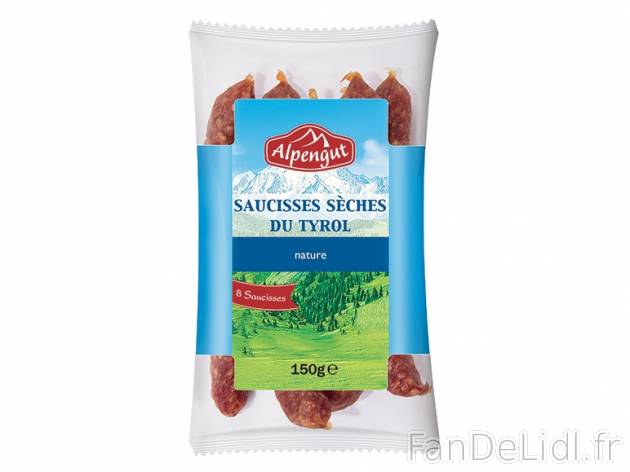 8 saucisses sèches du Tyrol à croquer , prezzo 1.99 € per 150 g au choix, 1 ...