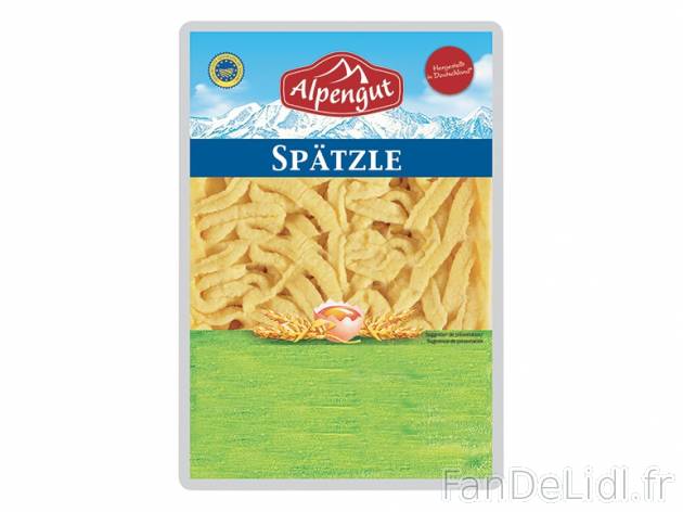 Spätzle ou schupfnudeln aux œufs , prezzo 1.49 € per 500 g, 1 kg = 2,98 € ...