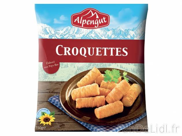 Pommes croquettes ou rösti , prezzo 1.49 € per 750 g, 1 kg = 1,99 € EUR.