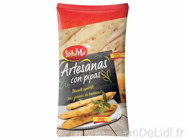 Biscuits apéritifs aux graines de tournesol , prezzo 1.29 € per 2 x 90 g, 1 kg ...