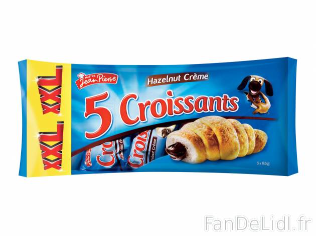 Croissants fourrés cacao-noisettes XXL , le prix 1.29 €