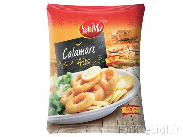 Calamars frits , prezzo 1.99 € per 500 g, 1 kg = 3,98 € EUR.