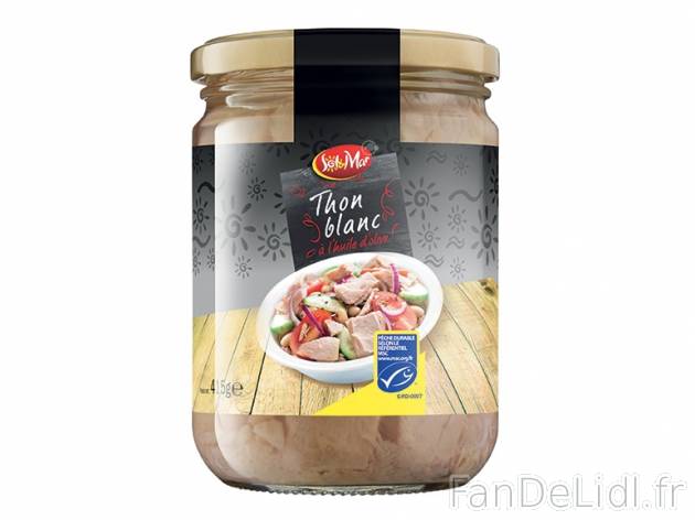 Thon blanc à l&apos;huile d&apos;olive , prezzo 5.99 € per 280 g (PNE), ...