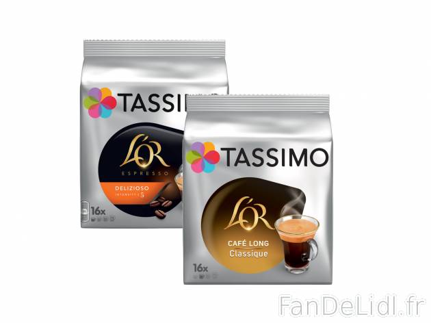Dosettes Tassimo L’Or , le prix 2.31 € 
- Le paquet de 104/136 g : 3,47 € (1 ...