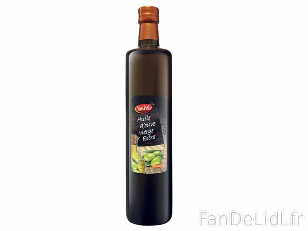 Huile d’olive vierge Extra , prezzo 3.99 € per 75 cl, 1 L = 5,32 € EUR.