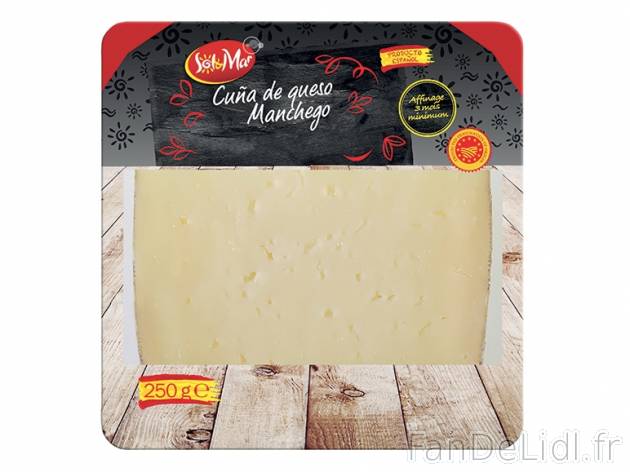 Fromage Manchego AOP , prezzo 3.49 € per 250 g, 1 kg = 13,96 € EUR. 
- 3 mois ...