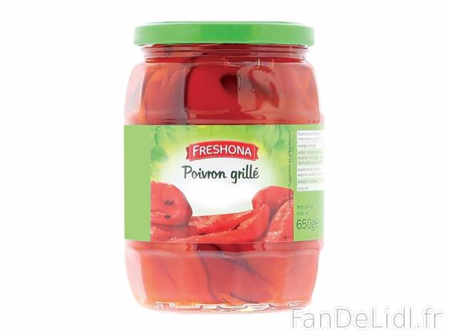 Poivron grillé , prezzo 1.99 € per 400 g (PNE), 1 kg = 4,98 € EUR. 
- Toute ...