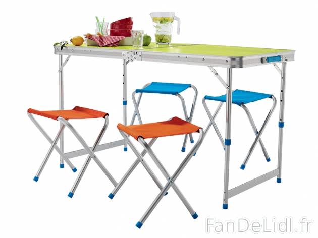 Table pliable avec 4 tabourets , prezzo 43.99 € per Le set 
- Tabourets à ranger ...