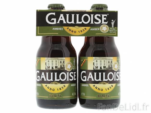 4 bières Ambrées Gauloise , prezzo 4.99 &#8364; per 4 x 33 cl, 1 L = 3,78 ...