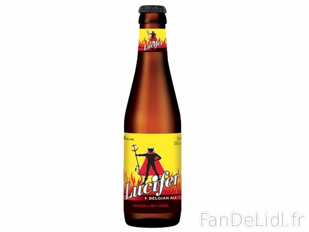 4 bières Blondes Lucifer , prezzo 5.49 &#8364; per 4 x 33 cl, 1 L = 4,16 € ...