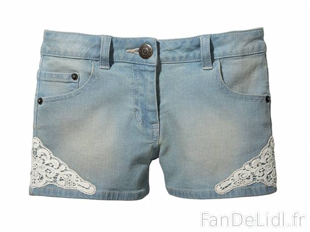 Short en jean fille , prezzo 6.99 € per L&apos;unité au choix 
- Taille ...