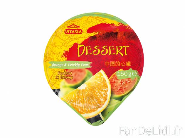 Yaourt asiatique aux fruits , le prix 0.49 € 
- Au choix : orange-figue de barbarie, ...