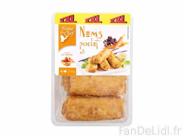 8 nems au poulet XXL , le prix 1.99 € 
- Prix normal pour 4 nems (310 g) : 1,49 ...