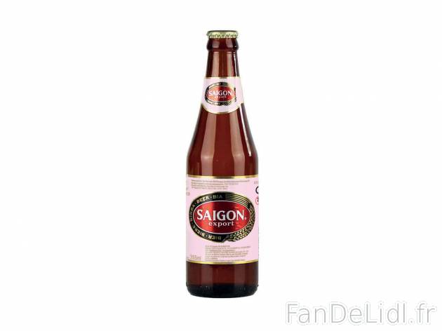 Bière Saigon , le prix 0.99 €  
-  4,9 % Vol.
-  Inédit chez Lidl