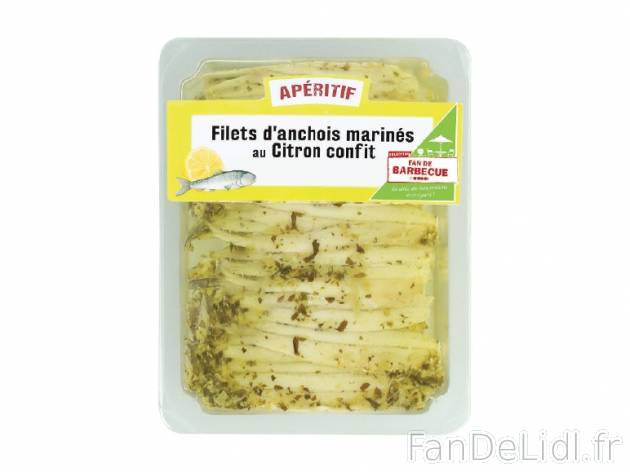 Filets d’anchois marinés au citron confit , prezzo 2.99 € per 200 g, 1 kg = ...