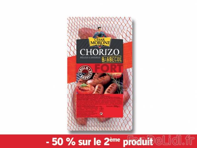 César Moroni chorizo barbecue fort , prezzo 6.60 € per Soit le lot de 2 x 330 ...