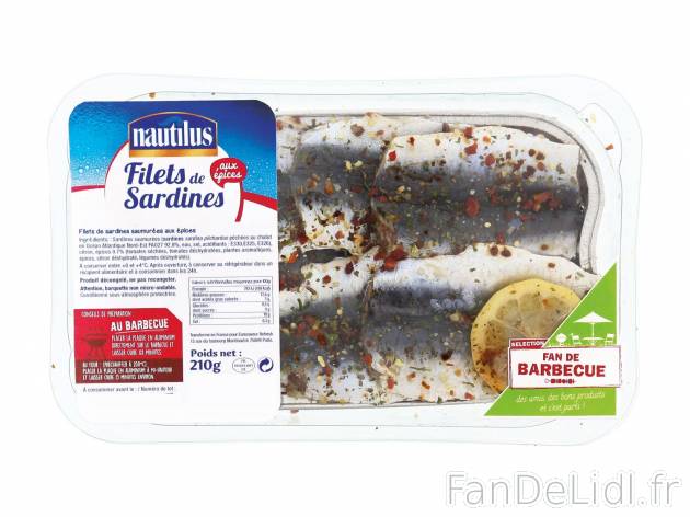 Filets de sardines aux épices1 , prezzo 2.19 € per 210 g 
-  Inédit chez Lidl