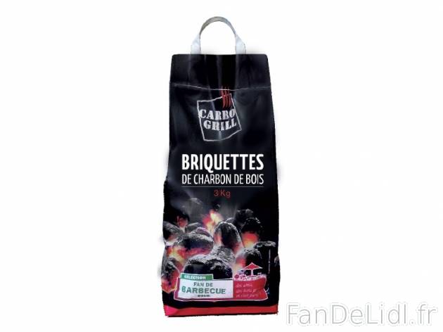 Briquettes de charbon de bois , prezzo 2.99 € per Le sac de 3 kg, 1 kg = 1,00 ...