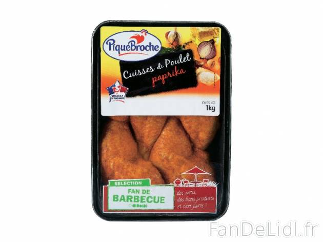 Cuisses de poulet marinées au paprika , prezzo 3.59 € per La barquette de 1 kg