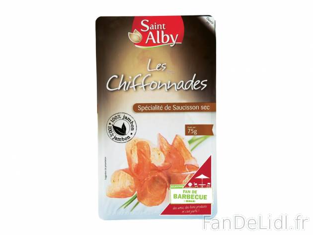 Chiffonnades de saucisson sec1 , prezzo 1.39 € 75 g 
    