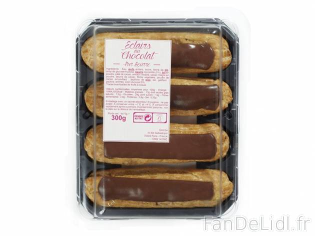 4 éclairs , prezzo 2.99 € per 300 g au choix, 1 kg = 9,97 € EUR. 
- Pur beurre ...