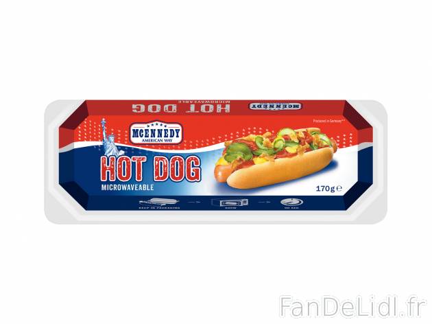 Hot Dog , le prix 1.39 € 
- Au choix : classic ou chili-cheese
Caractéristiques

- ...