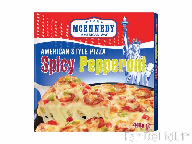 Pizza à l’américaine , le prix 1.99 € 
- Au choix : poivron-salami ou fromage
Caractéristiques

- ...