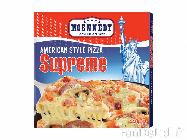 Pizza à l’américaine , le prix 1.99 €  

Caractéristiques

- surgelées