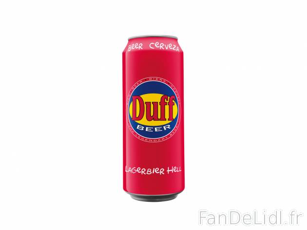 Bière Duff , le prix 0.74 € 
- La canette de 50 cl : 0,99 € (1 L = 1,98 €)
- ...