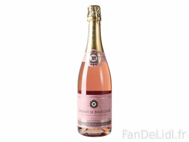 Crémant de Bourgogne rosé AOP1 , prezzo 5.89 € per 75 cl 
- Température optimale ...