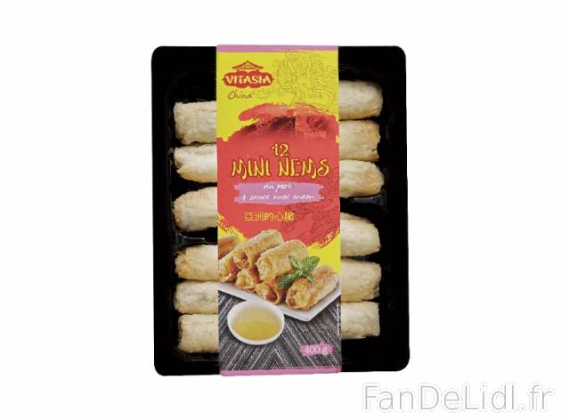 12 mini nems au porc , prezzo 2.99 € per 400 g, 1 kg = 7,48 € EUR. 
- Sauce ...