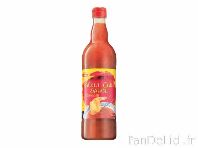 Sauce chili , prezzo 1.49 € per 70 cl, 1 L = 2,13 € EUR.