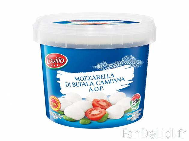Mozzarella di Bufala Campana AOP1 , prezzo 4.99 € per 500 g 
    