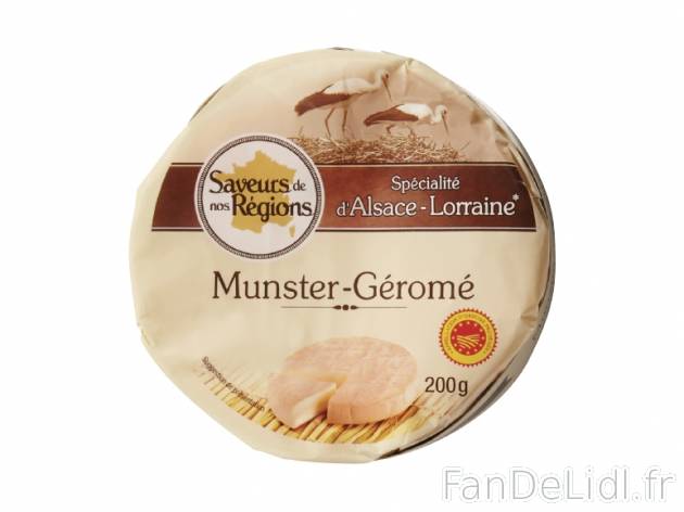 Petit Munster Géromé AOP , prezzo 1.25 € per 200 g, 1 kg = 6,25 € EUR. 
- ...