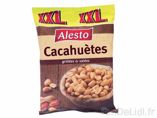 Cacahuètes salées , prezzo 1.15 € per 500 g, 1 kg = 2,30 € EUR. 
- Prix normal ...