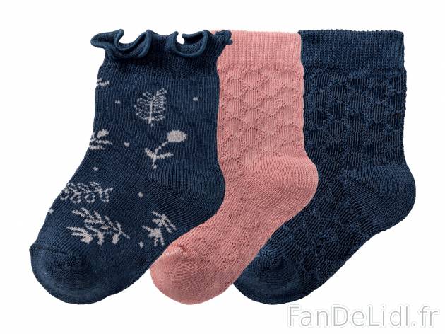 Chaussettes bébé fille ou garçon en coton BIO , le prix 1.99 € 
- Du 11/14 ...