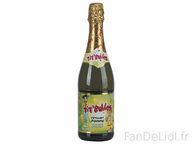 Pur jus de pomme pétillant sans alcool , prezzo 1.49 € per 75 cl, 1 L = 1,99 € EUR.