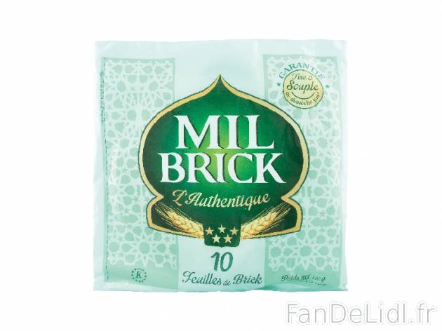 10 feuilles de brick , prezzo 0.75 € per 170 g, 1 kg = 4,41 € EUR. 
- Cette ...