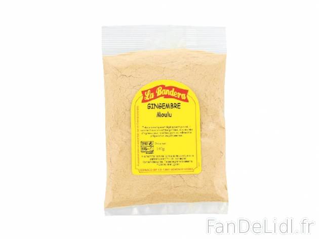 Gingembre moulu , prezzo 0.79 € per 100 g, 1 kg = 7,90 € EUR.