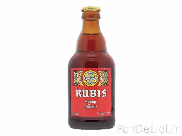 Bière Rubis d&apos;Abbaye , prezzo 0.99 € per 33 cl, 1 L = 3,00 € EUR. ...